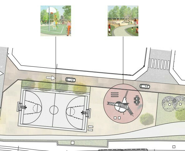 Imatge pels mitjans: Pista poliesportiva i jocs infantils